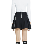 BLKTEE高腰修身花瓣短裙(黑)