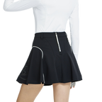 BLKTEE高腰修身花瓣短裙(黑)