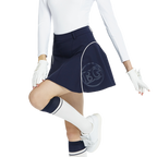 高腰修身花瓣短裙(寶藍)