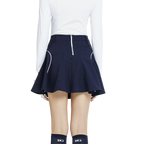 高腰修身花瓣短裙(寶藍)