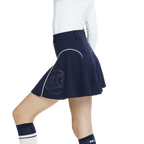 BLKTEE高腰修身花瓣短裙(寶藍)