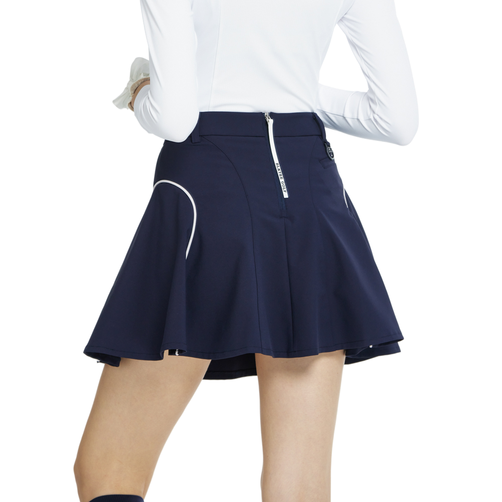 高腰修身花瓣短裙(寶藍)