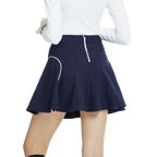 高腰修身花瓣短裙(寶藍)