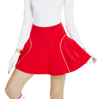 Skirt mini bercorak kelopak berpinggang tinggi dan ketat (merah)
