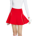 Skirt mini bercorak kelopak berpinggang tinggi dan ketat (merah)