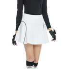 BLKTEE高腰修身花瓣短裙(白)