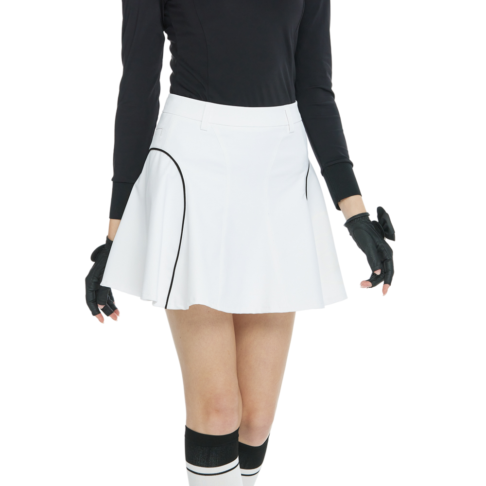 高腰修身花瓣短裙(白)