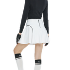 BLKTEE高腰修身花瓣短裙(白)