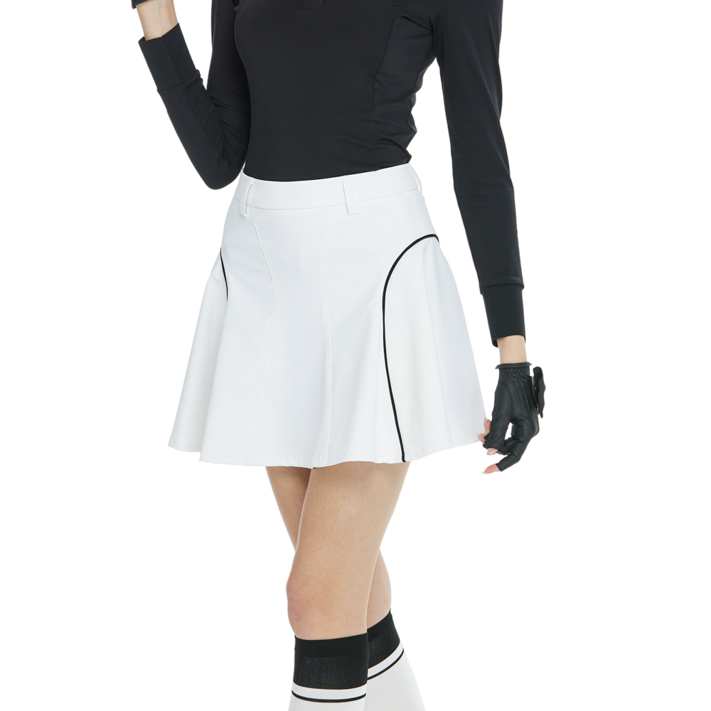 高腰修身花瓣短裙(白)