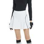 BLKTEE高腰修身花瓣短裙(白)