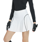 BLKTEE高腰修身花瓣短裙(白)