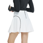 BLKTEE高腰修身花瓣短裙(白)