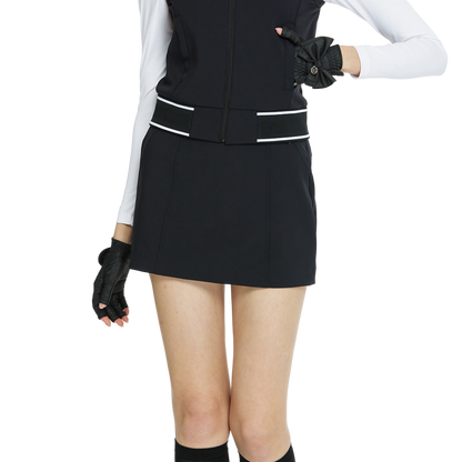 BLKTEE彈性腰圍小包臀短裙(黑)