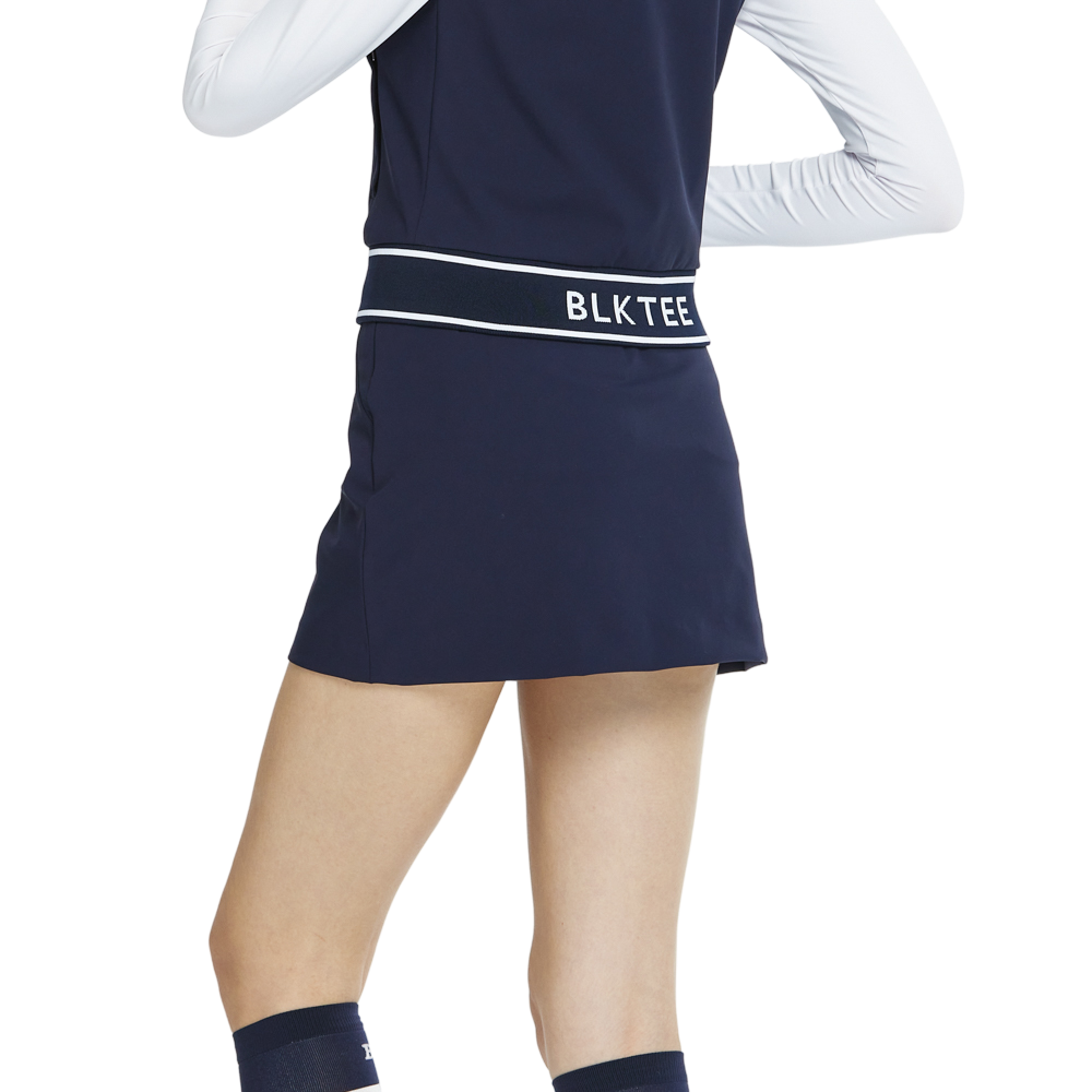 BLKTEE彈性腰圍小包臀短裙(寶藍)