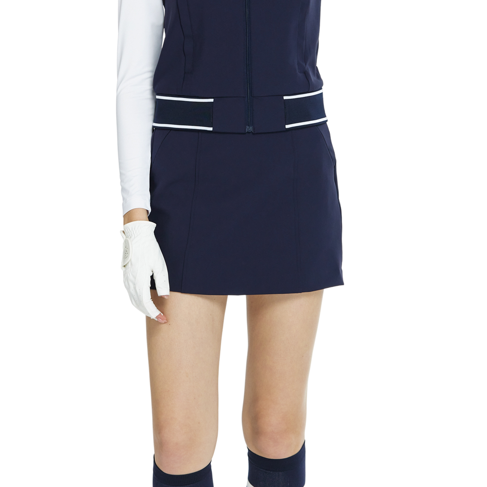 BLKTEE彈性腰圍小包臀短裙(寶藍)