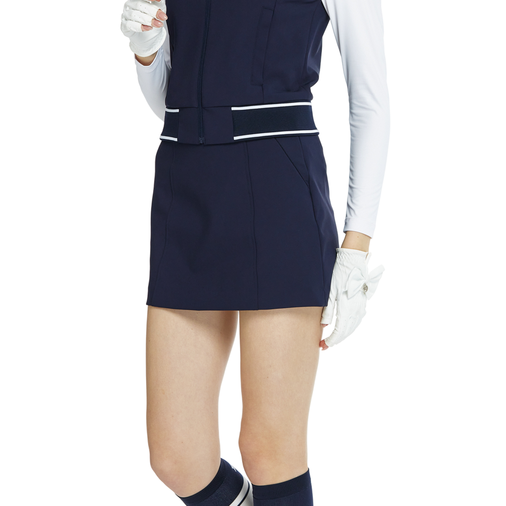 BLKTEE彈性腰圍小包臀短裙(寶藍)