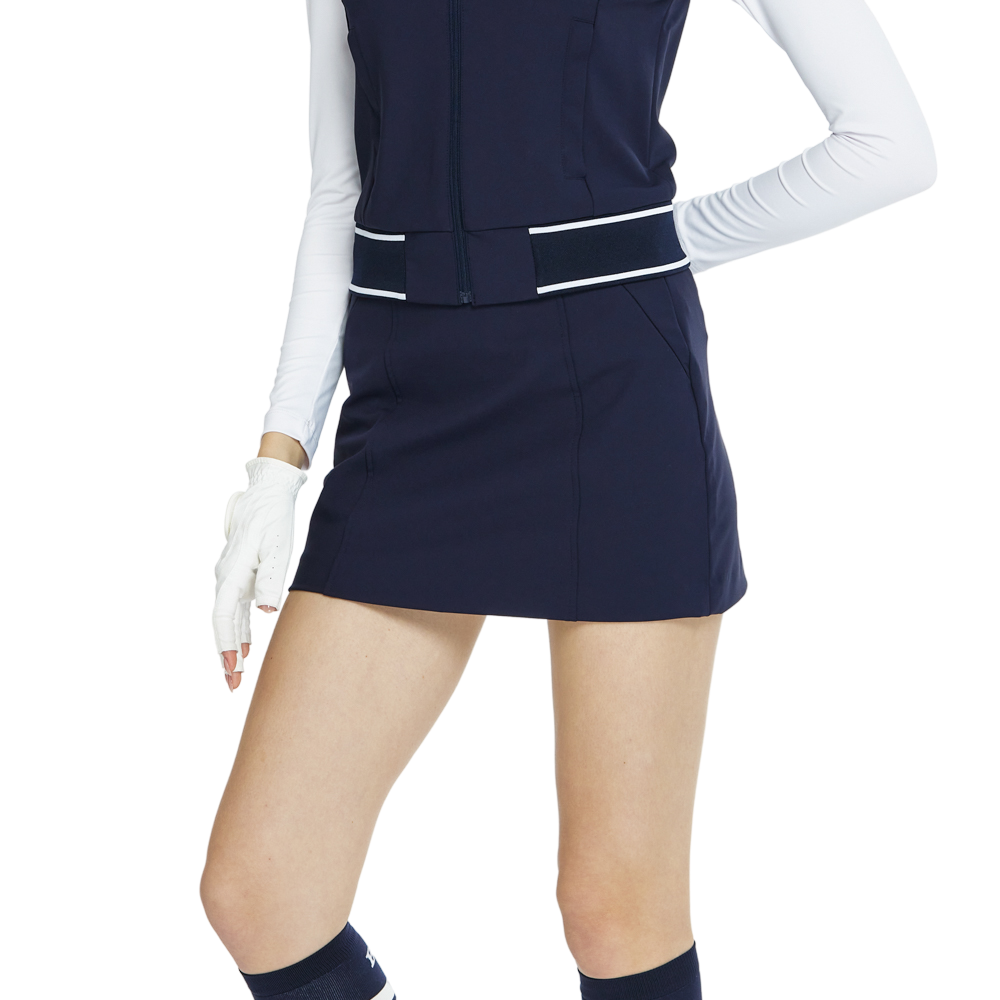 BLKTEE彈性腰圍小包臀短裙(寶藍)