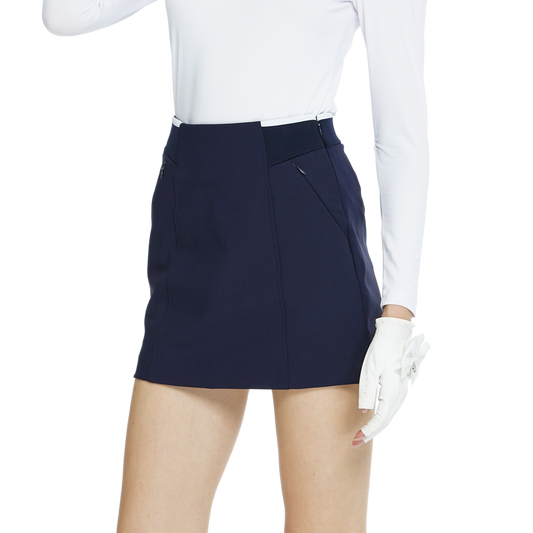 BLKTEE彈性腰圍小包臀短裙(寶藍)