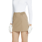 BLKTEE彈性腰圍小包臀短裙(卡其)