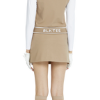 BLKTEE彈性腰圍小包臀短裙(卡其)