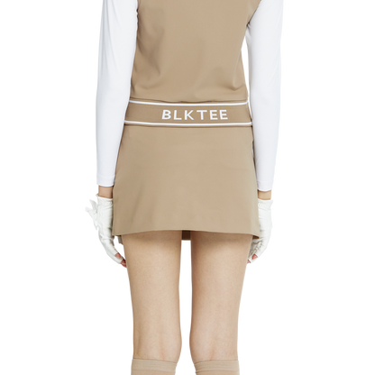 BLKTEE彈性腰圍小包臀短裙(卡其)