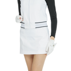 BLKTEE彈性腰圍小包臀短裙(白)