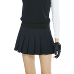 Dry and breathable pleated mini skirt (black)