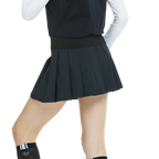 Dry and breathable pleated mini skirt (black)