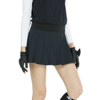 Dry and breathable pleated mini skirt (black)
