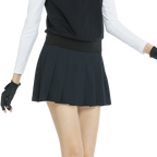Dry and breathable pleated mini skirt (black)
