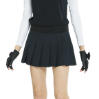 Dry and breathable pleated mini skirt (black)