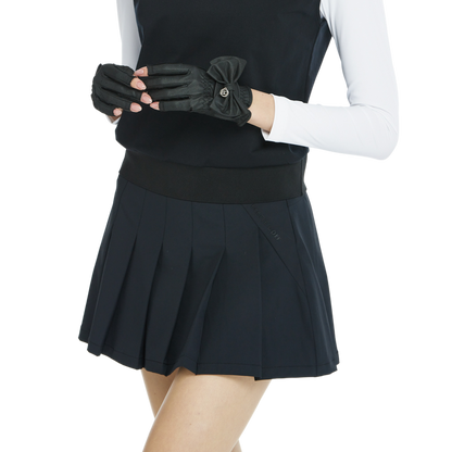 BLKTEE乾爽透氣百褶短裙(黑)