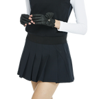 Dry and breathable pleated mini skirt (black)