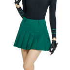 BLKTEE乾爽透氣百褶短裙(墨綠)