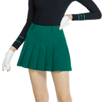 BLKTEE乾爽透氣百褶短裙(墨綠)