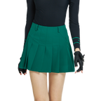BLKTEE乾爽透氣百褶短裙(墨綠)