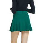 BLKTEE乾爽透氣百褶短裙(墨綠)