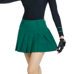 BLKTEE乾爽透氣百褶短裙(墨綠)