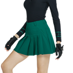 Dry and breathable pleated mini skirt (dark green)