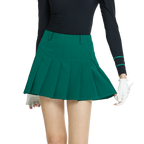 Dry and breathable pleated mini skirt (dark green)