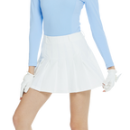 BLKTEE乾爽透氣百褶短裙(白)