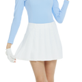 BLKTEE乾爽透氣百褶短裙(白)