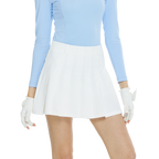 BLKTEE乾爽透氣百褶短裙(白)