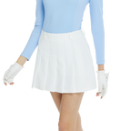 BLKTEE乾爽透氣百褶短裙(白)