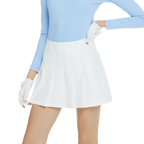 BLKTEE乾爽透氣百褶短裙(白)