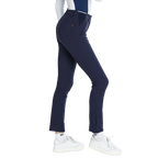 BLKTEE磨毛彈性腰直筒長褲(寶藍)