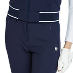 BLKTEE磨毛彈性腰直筒長褲(寶藍)