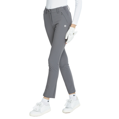 BLKTEE磨毛彈性腰直筒長褲(灰)