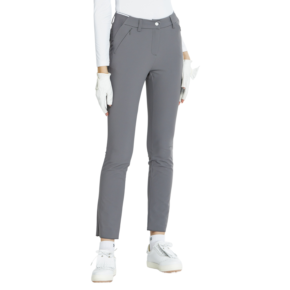 BLKTEE磨毛彈性腰直筒長褲(灰)