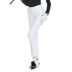 BLKTEE磨毛彈性腰直筒長褲(白)